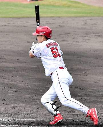 広島・平川 実戦復帰後初タイムリー＆マルチ 2戦目でともに右前打「センター前意識でいったが。まだ変わってない」