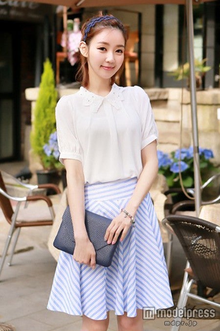 フレアボーダースカート「OGAGE JAPAN」5,980円（税込）