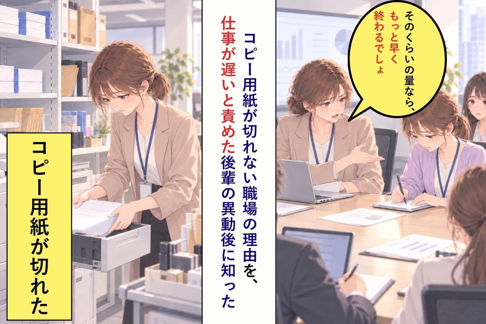 「コピー用紙って、いつもどこに頼んでた？」異動した後輩に１週間迷って送った私に、届いた返事