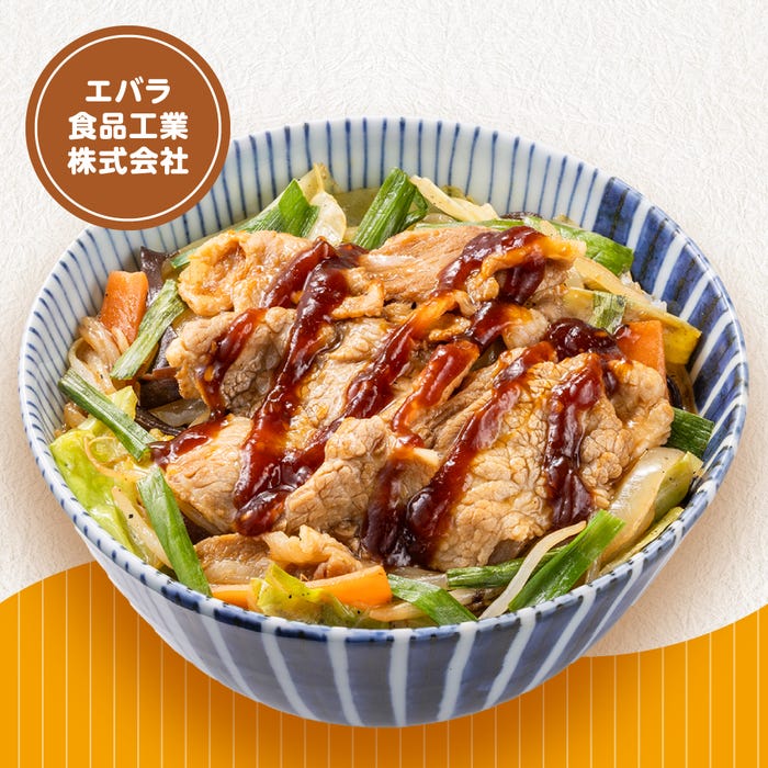 エバラ焼肉のたれ使用 肉野菜炒め丼(提供写真)