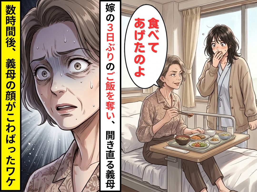 入院中の嫁の”3日ぶりのご飯”を横取りし…「食べてあげたのよ」開き直った義母。しかし数時間後⇒義母の顔がこわばったワケ