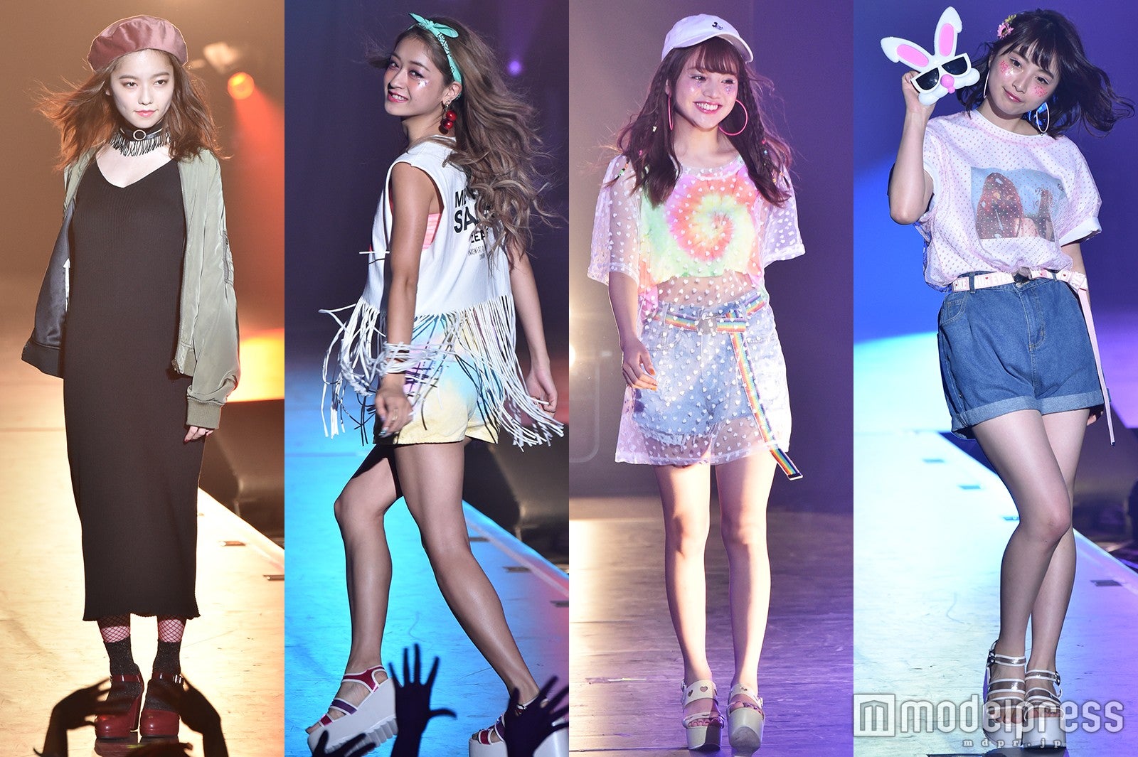 「Girls Summer Festival」（左から）島崎遥香、池田美優（みちょぱ）、吉木千沙都（ちぃぽぽ）、　永井理子（りこぴん）