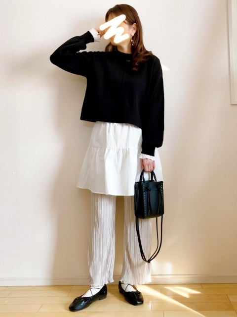 しまむら　シューズ　バッグ　おしゃれ　高見え　フラットパンプス　黒シューズ