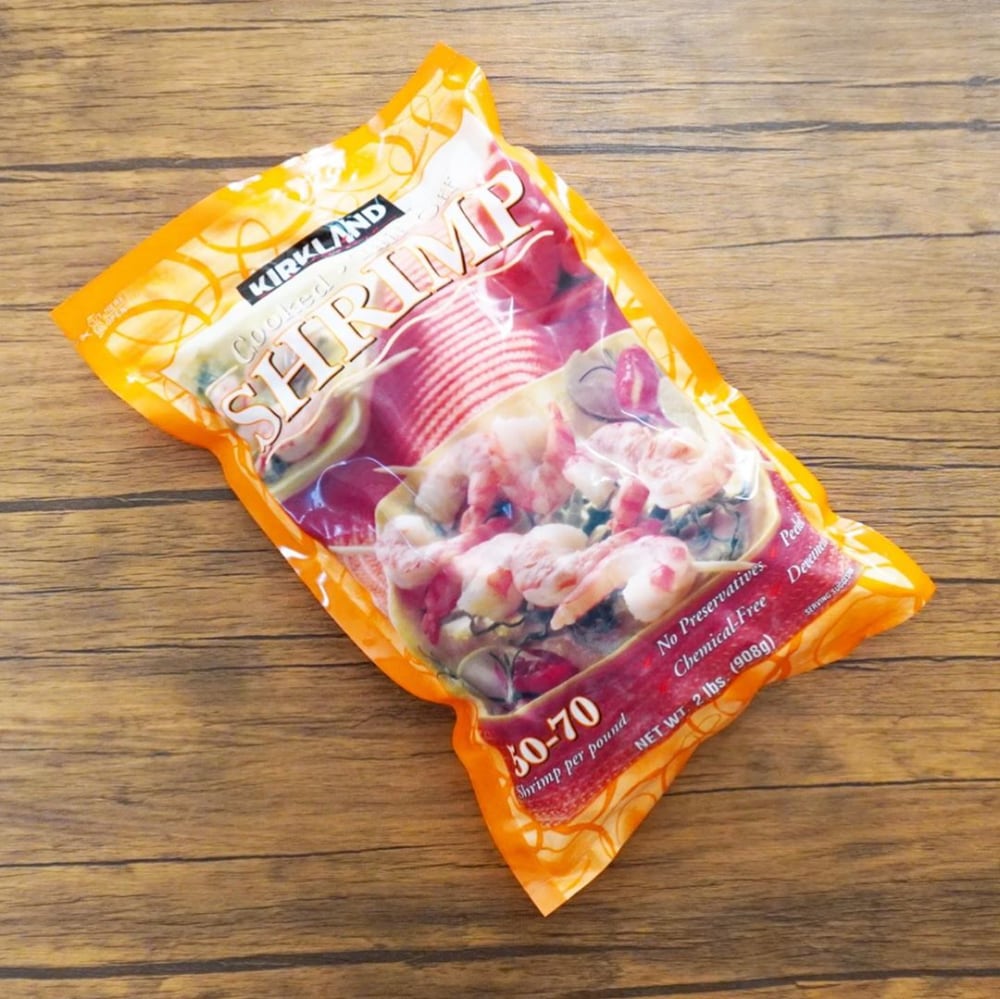 コストコの冷凍むきエビは調理済で便利