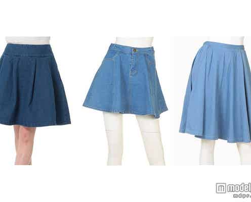 着回し力◎シンプル可愛い「デニムフレアスカート」3選