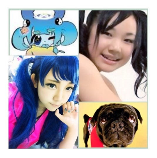 以前、ブログでちゃんもも◎が公開していた過去写真(右上)/ちゃんもも◎オフィシャルブログより(Ameba)