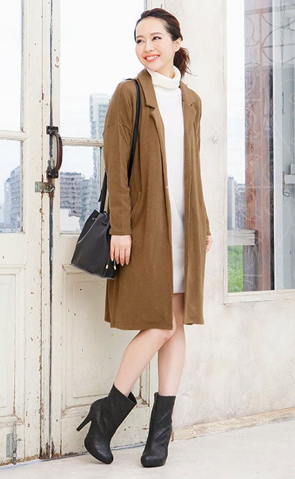 ドロップショルダー☆チェスター型ロングニットカーディガン「神戸レタス」3490円（税込）／画像提供：神戸レタス