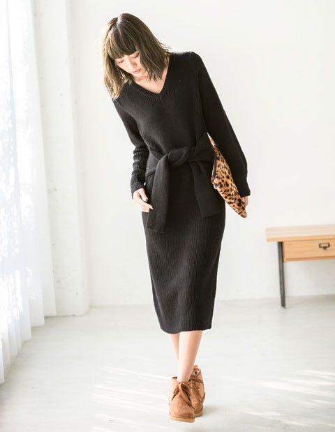 前結びニットワンピース「Re:EDIT by GALSTAR」2,998円(税込)/画像提供:Re:EDIT by GALSTAR