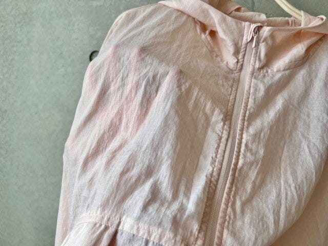 GU　シアー　パーカ　透け感