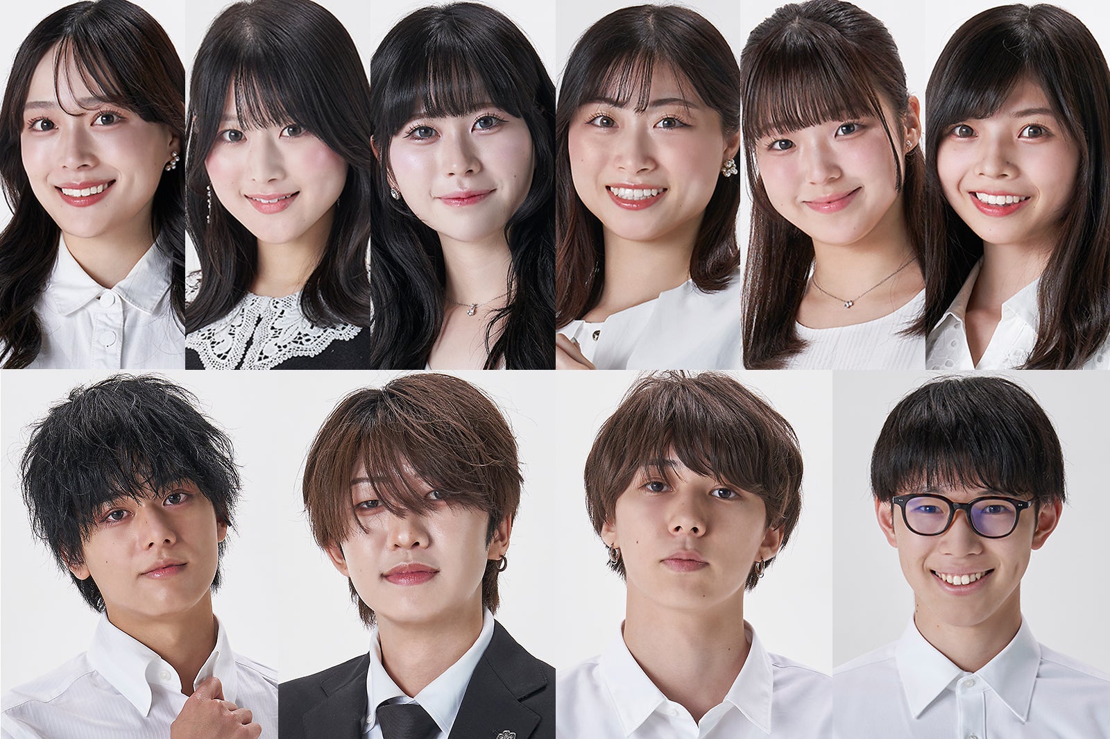 （上段左から）田中葵さん、中本帆南さん、浅井花音さん、佐藤彩乃、長谷部雛乃さん、野宮凜さん（下段左から）髙岡遼佑さん、長田凜士さん、ザストロウ空河さん、宮木星瑠さん（提供写真）