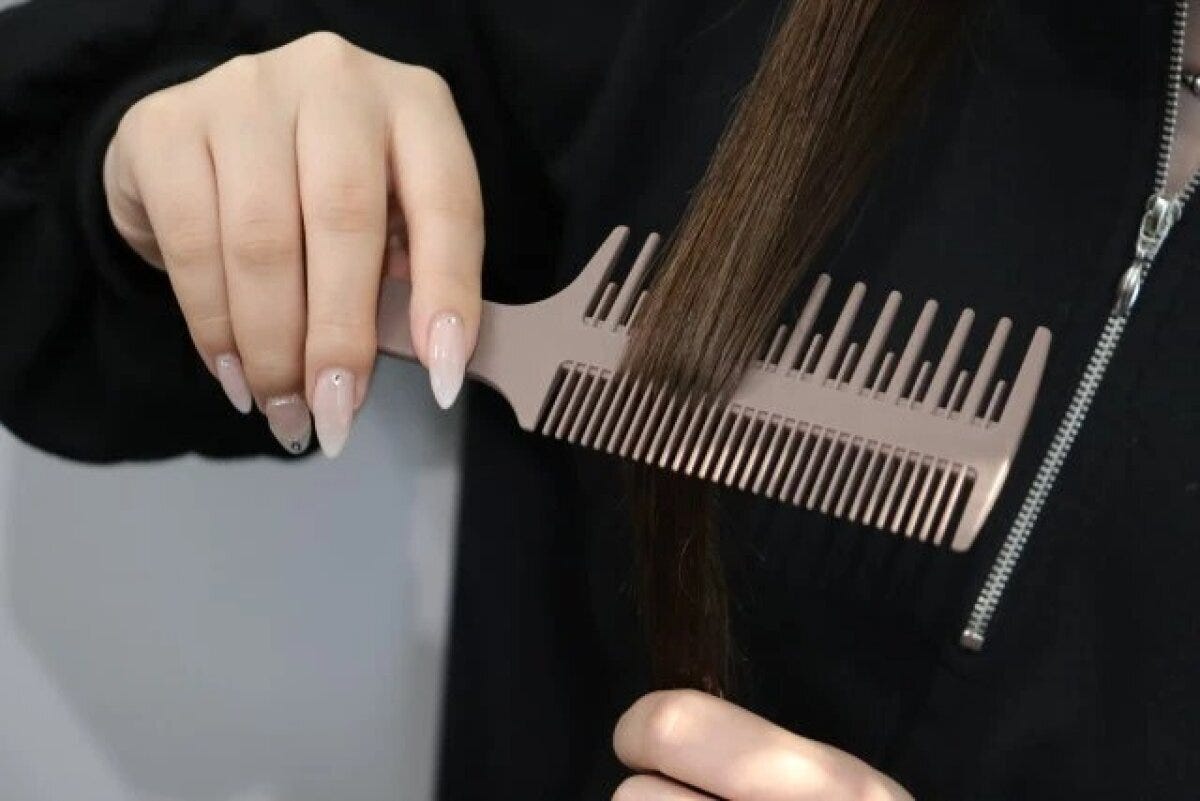 ダイソー　毛先までしっかりなじむトリートメントコーム　インバス　使用例