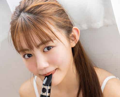 立花紫音、ふんわりバスト輝く水着姿でクラリネット演奏