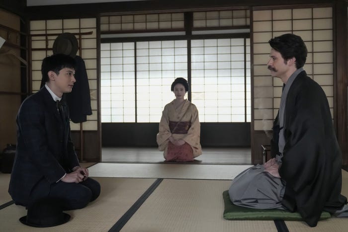 吉沢亮、高石あかり、トミー・バストウ「ばけばけ」第51話(C)NHK