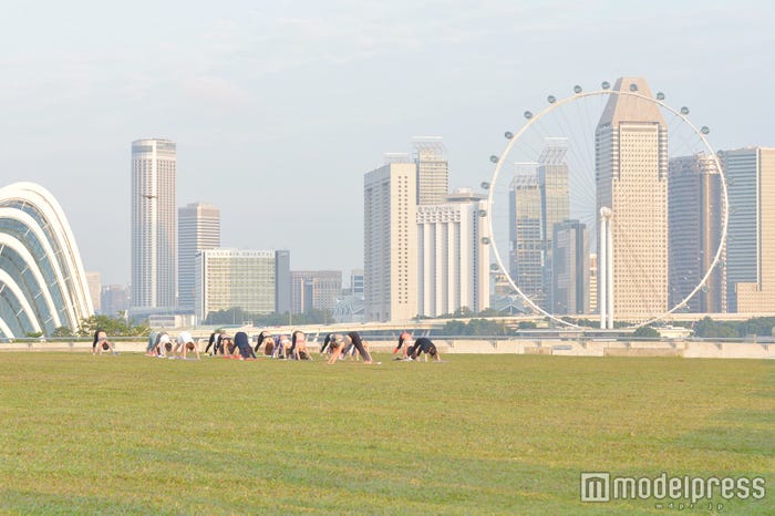 絶景スポットでヨガ (C)モデルプレス