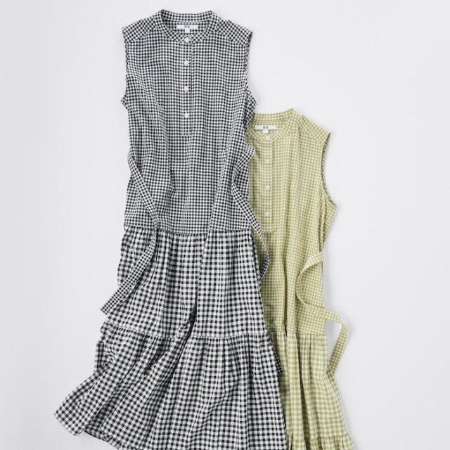 ユニクロ　ワンピース　2023夏　ガンガン着られる　スラブコットンワンピース