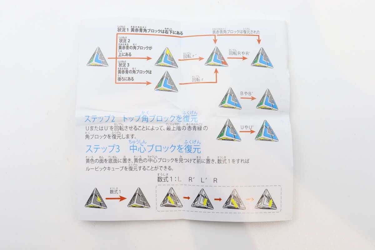 回転式立体パズルの復元チュートリアル説明書の下半分 回転式立体パズルの復元チュートリアル説明書の下半分