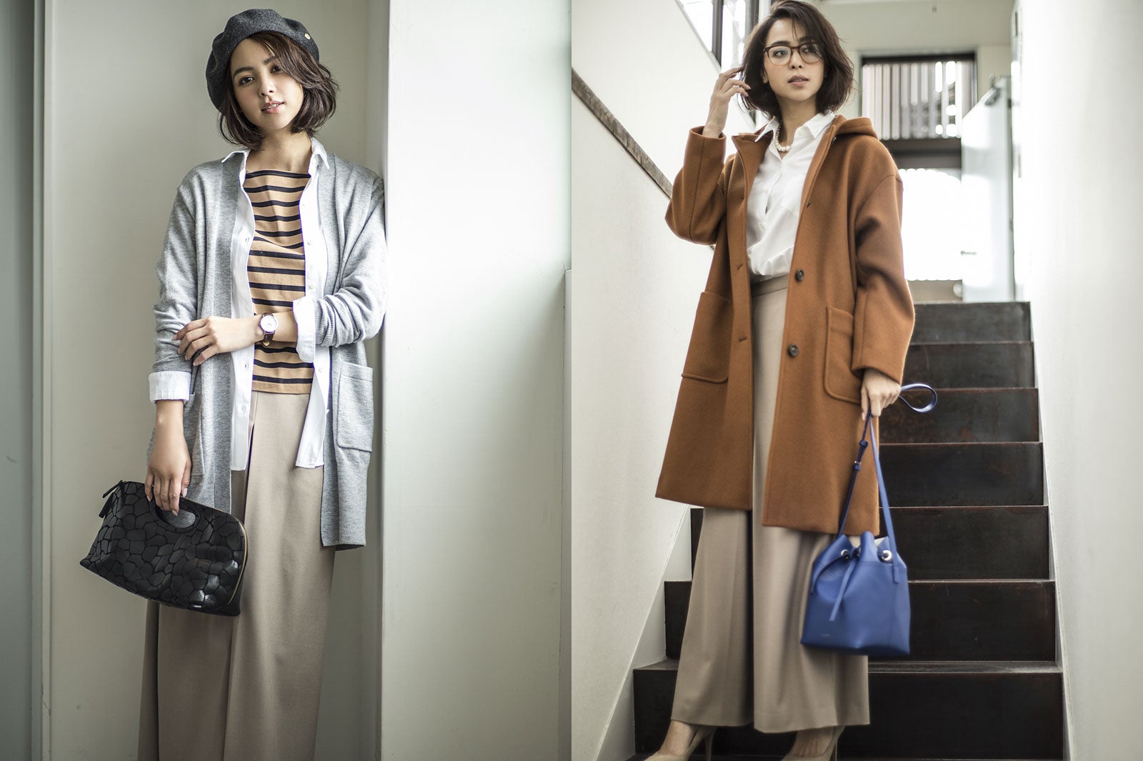 “ワイドパンツ”でゆったりとした大人カジュアルコーデ