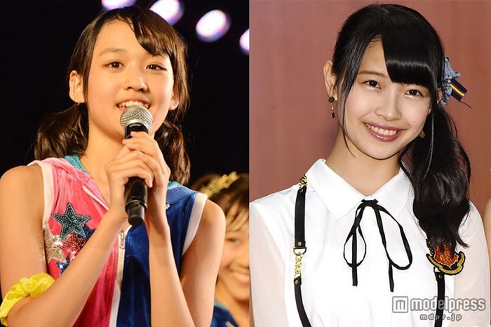 卒業を発表した前田美月、土保瑞希(左から)