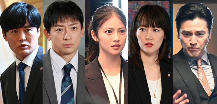 (左から)劇団ひとり、山本耕史、今田美桜、菊地凛子、要潤(C)日本テレビ