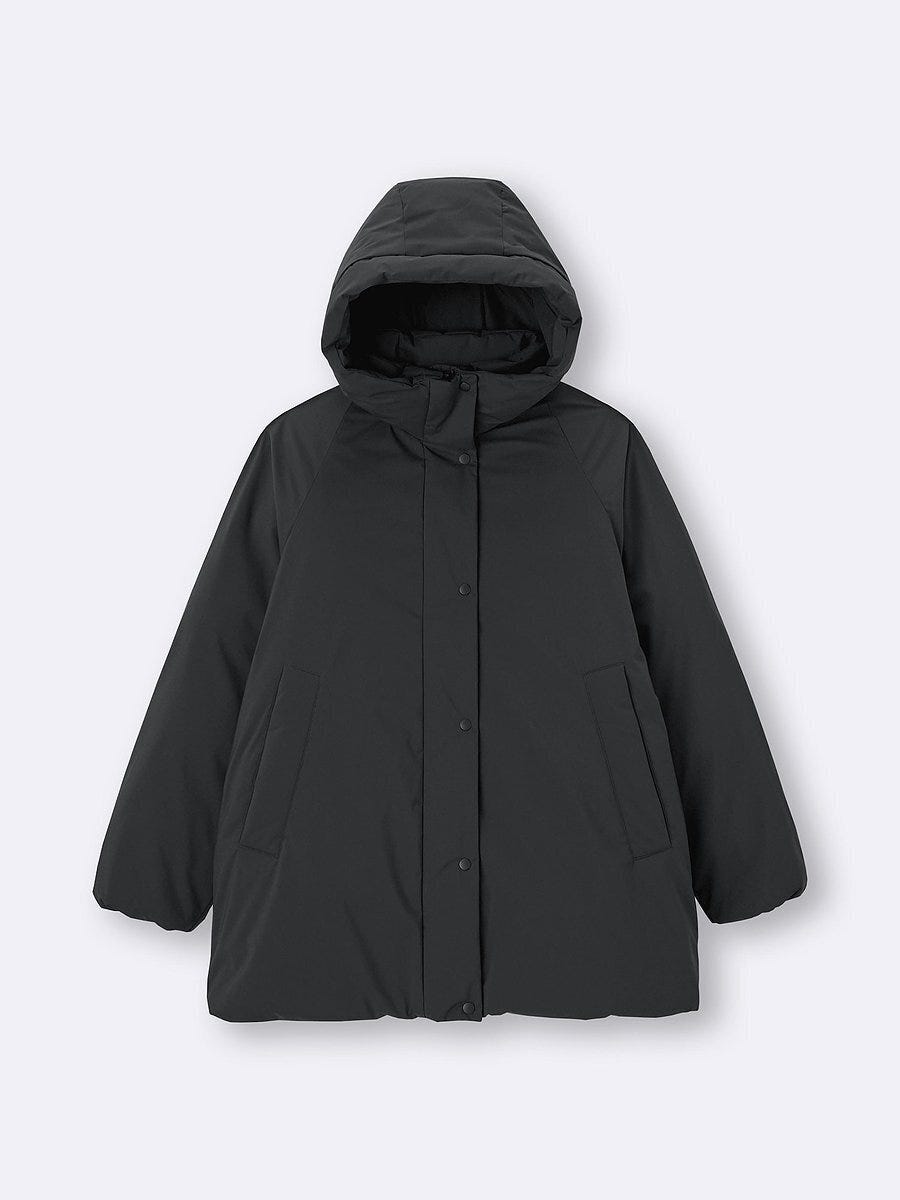 GUのウォームパデッドステッチレスコート