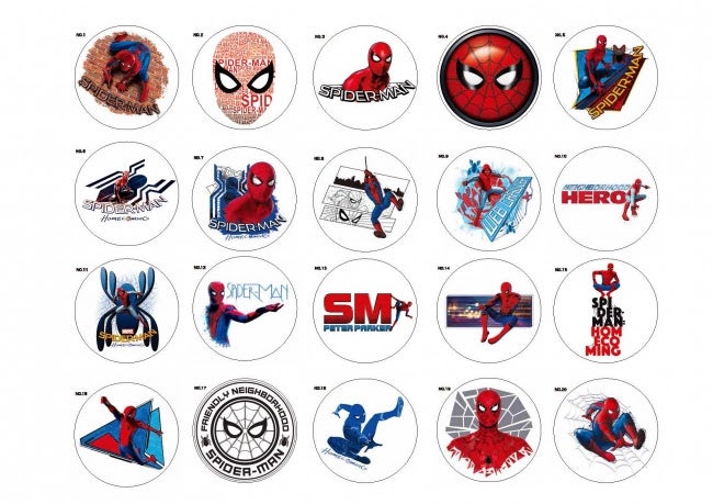 テーブルごとに異なるスパイダーマンのイラスト／画像提供：ソニー・ピクチャーズ エンタテインメント