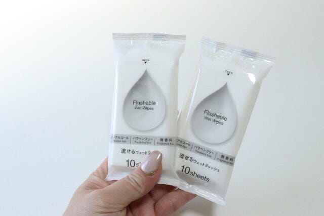 流せるウェットシート（10枚、2パック）　個包装
