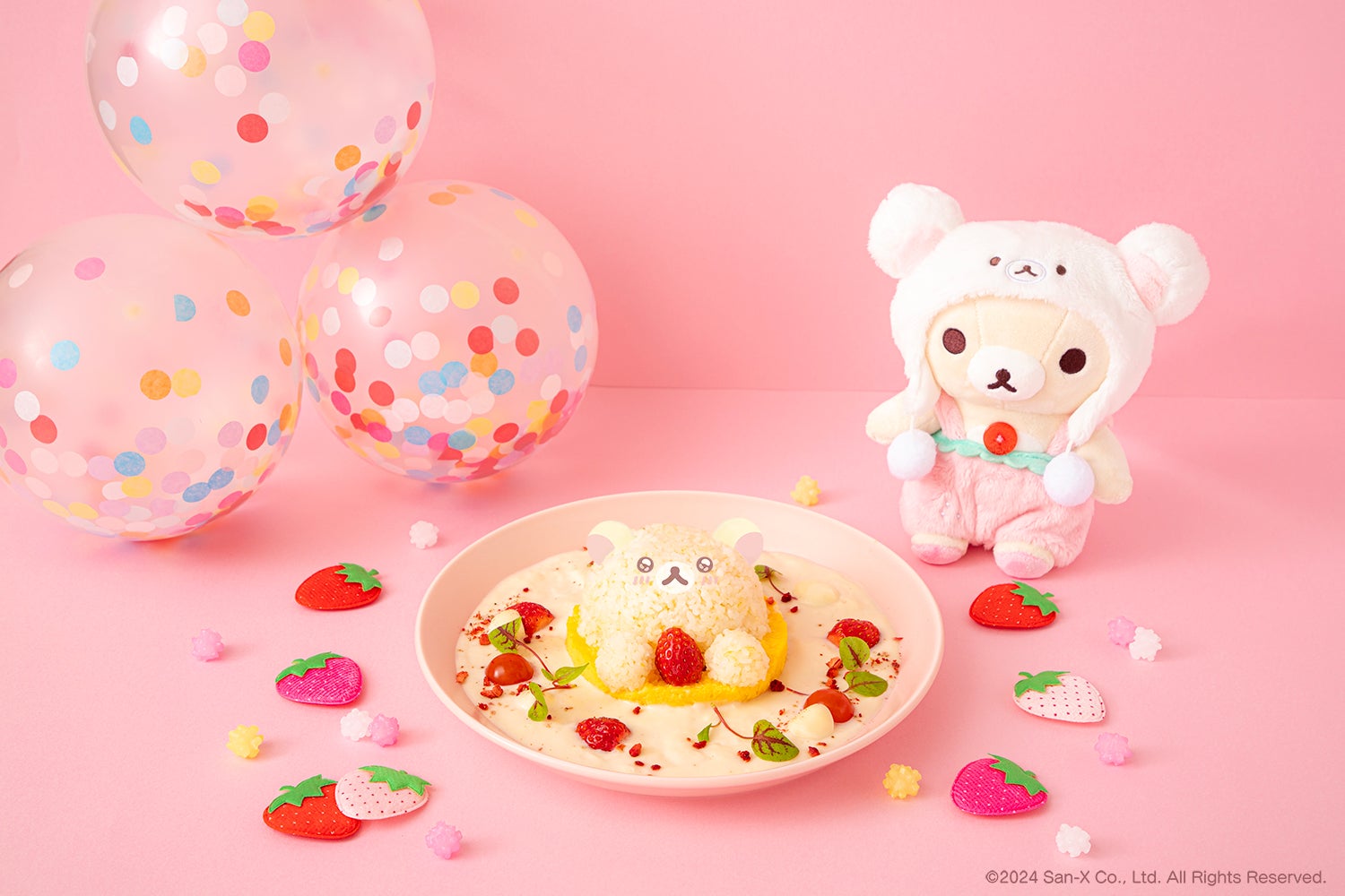 コリラックマ20周年記念カフェ、東京に限定オープン いちご使用