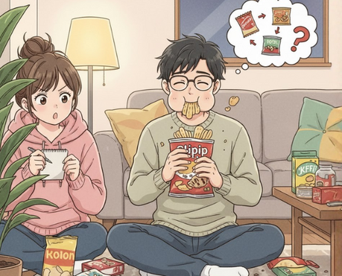 家中のお菓子を食い尽くす夫!?しかし妻が阻止するため【夫の行動パターン】を観察すると⇒“おもしろいこと”が判明した話。