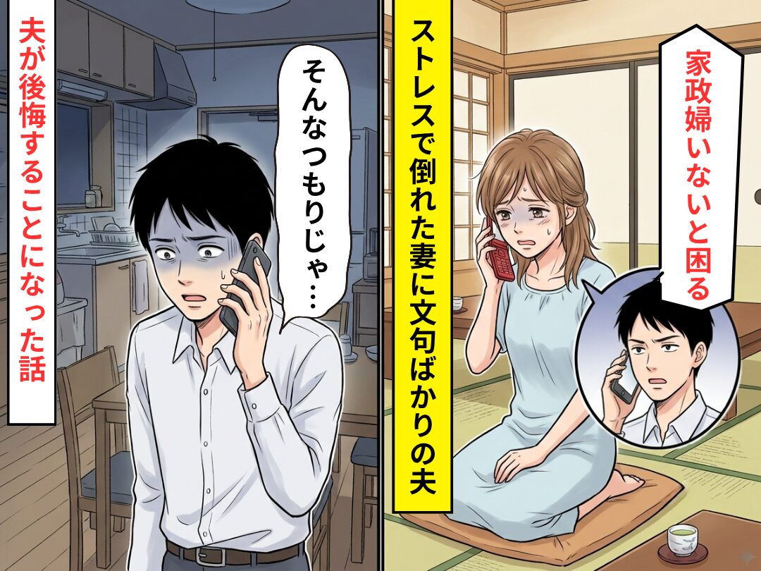 ストレスで倒れた妻に…「家政婦いないと困る」不満をぶつける夫！？だが直後⇒「そんなつもりじゃ…」後悔することになった話