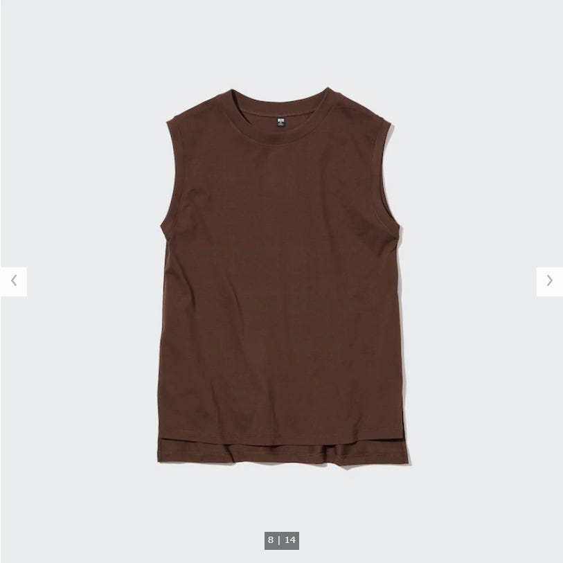 ユニクロ　uniqlo　レディース　アイテム　おすすめ　オススメ　トレンド　人気　コスパ　使える　おしゃれ　お洒落　オシャレ　2022　体型カバー　痩せ見え　細見え　トップス　ノースリーブ　エアリズム