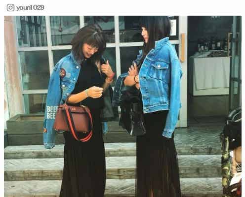 山田優&ヨンア、美しい妊婦2人の偶然“双子コーデ”がオシャレすぎ