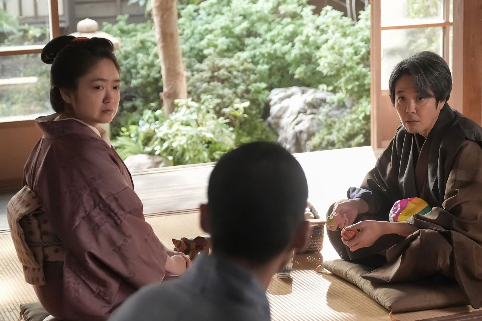 池脇千鶴、日高由起刀、岡部たかし「ばけばけ」第110話（C）NHK