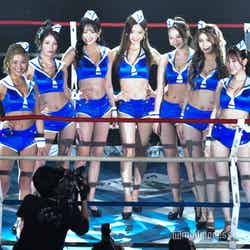K-1 GIRLS 2023（左から）安藤京香、水神きき、前田まはる、宮野真菜、うらら、波北果穂、名取くるみ（C）モデルプレス