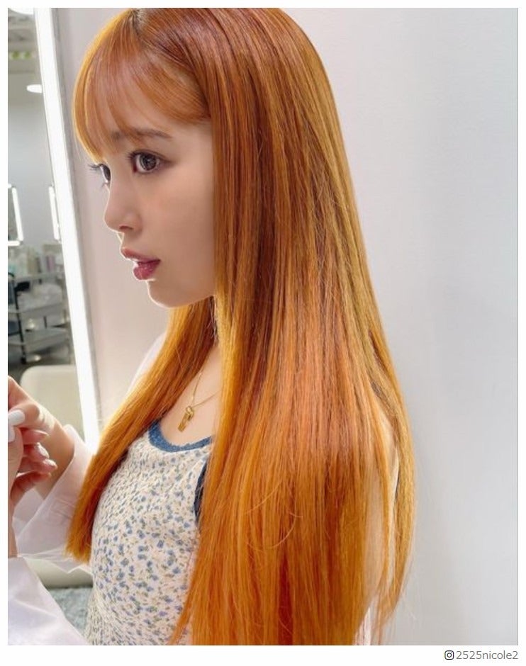 藤田ニコル、鮮やかオレンジヘアにイメチェン「素敵」「最高」の声