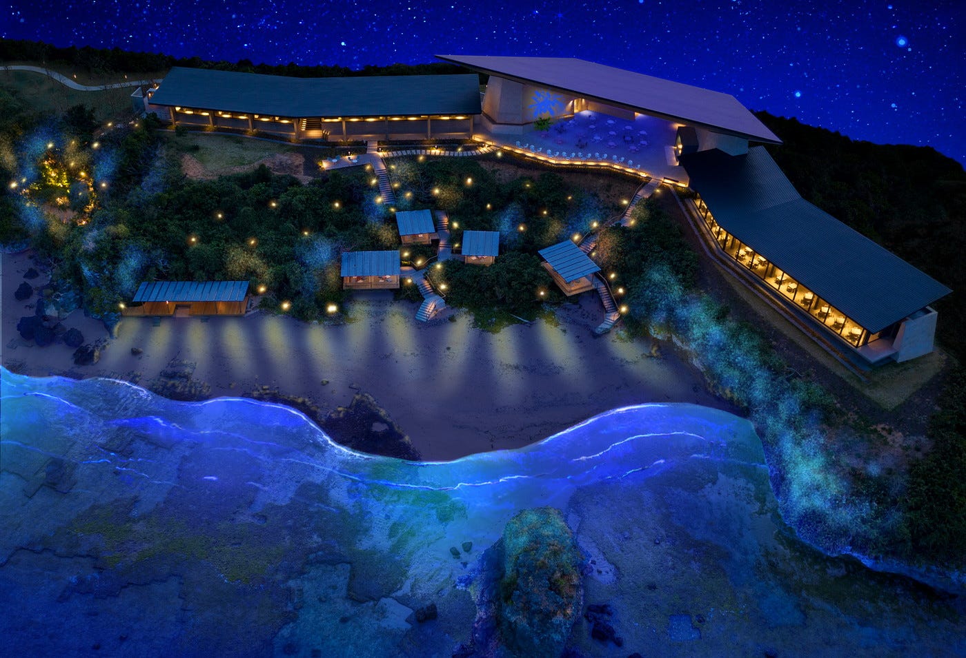 光の世界にうっとり!沖縄「イルミ―バンタ 海辺の夜あかり」で夜の海の魅力を発見