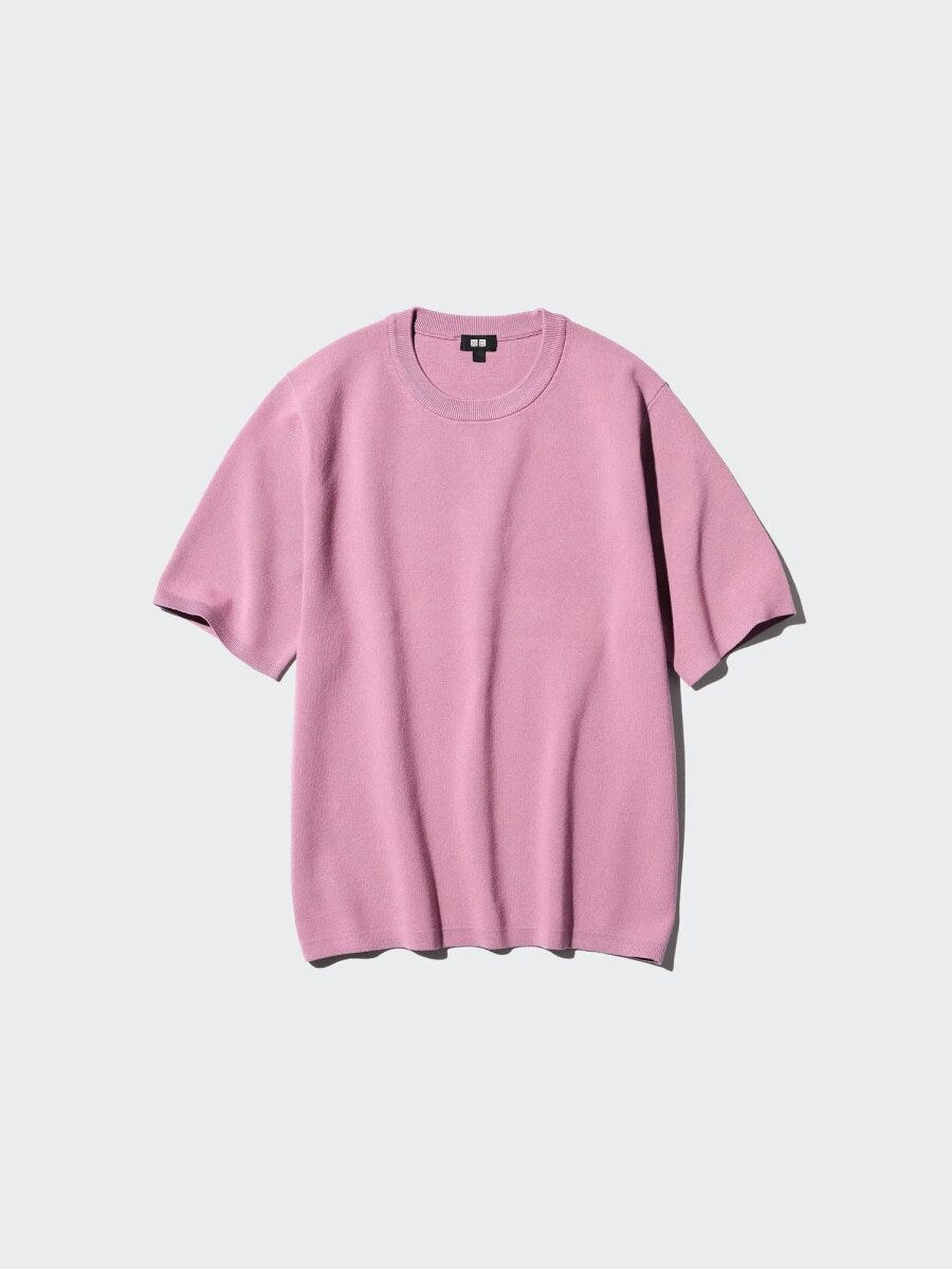 ユニクロのウォッシャブルミラノリブニットTシャツ