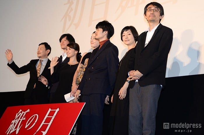 映画「紙の月」公開初日舞台挨拶(近藤芳正、田辺誠一、大島優子、宮沢りえ、池松壮亮、小林聡美、吉田大八監督)