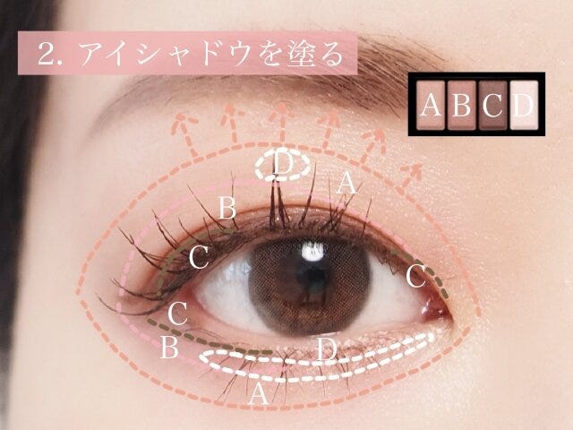 アイシャドウを塗る
