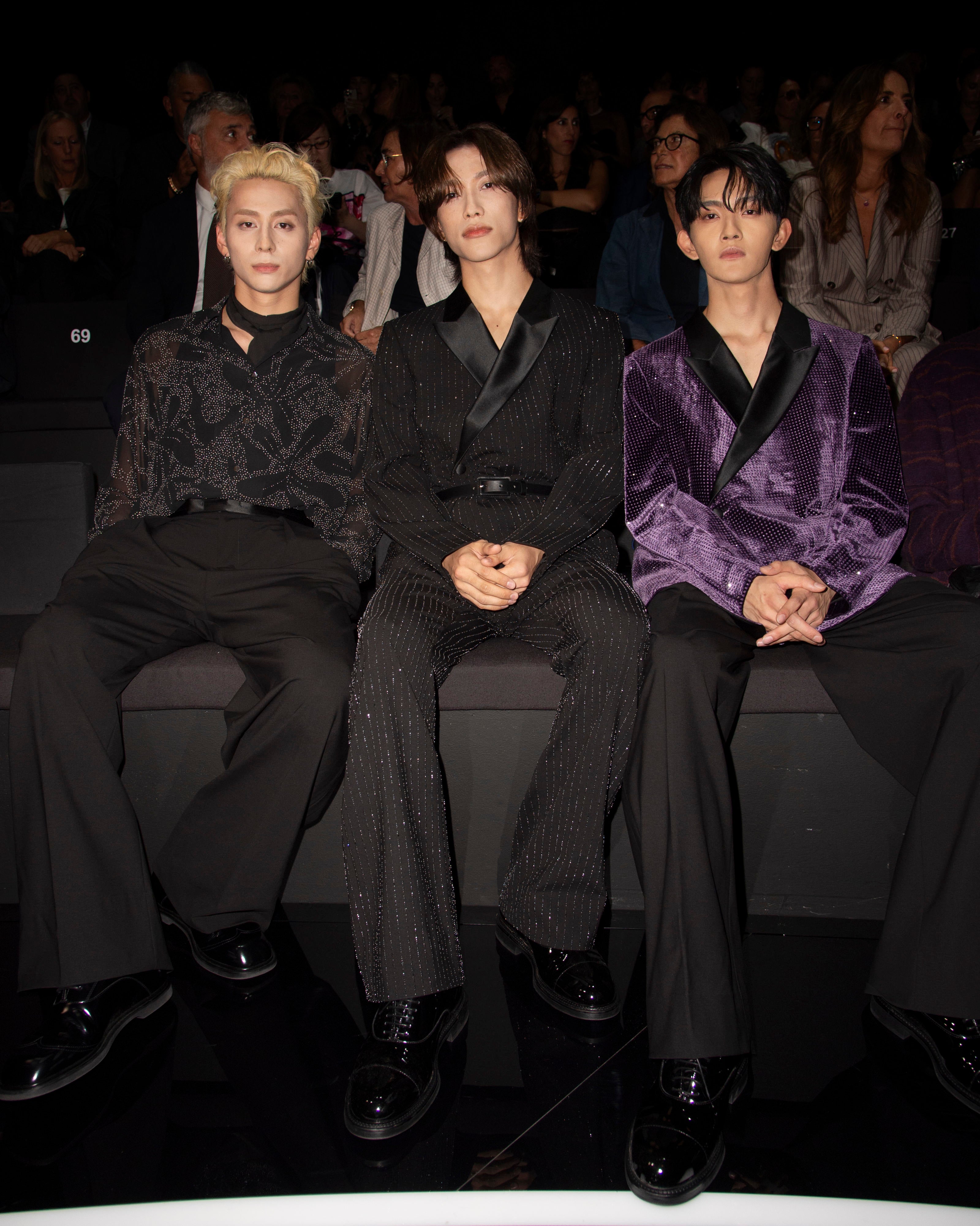 西洸人、池崎理人、田島将吾「エンポリオ アルマーニ24春夏ウィメンズコレクションショー」より（提供写真）