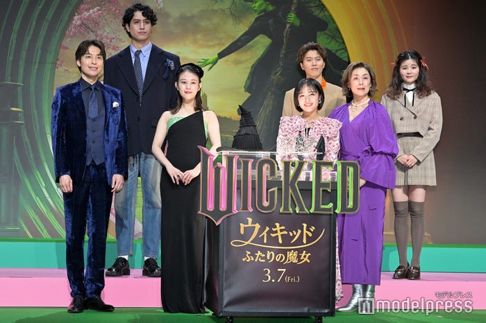 (前列左から)海宝直人、高畑充希、清水美依紗、塩田朋子(後列左から)kemio、入野自由、田村芽実(C)モデルプレス