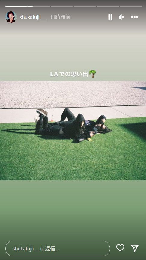 藤井萩花Instagramストーリーズより