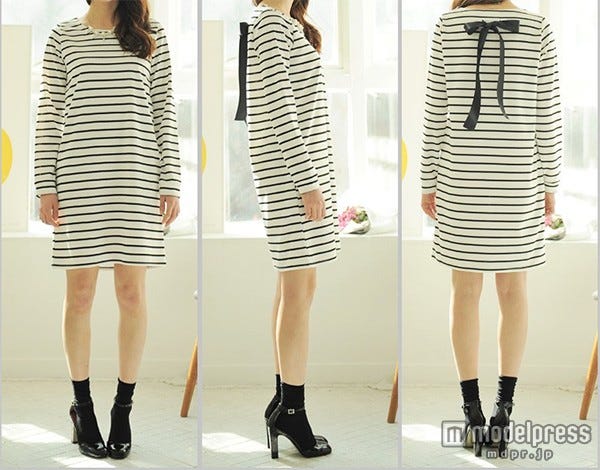 バックリボンボーダーワンピース「NETSTAR」2,500円(税込)