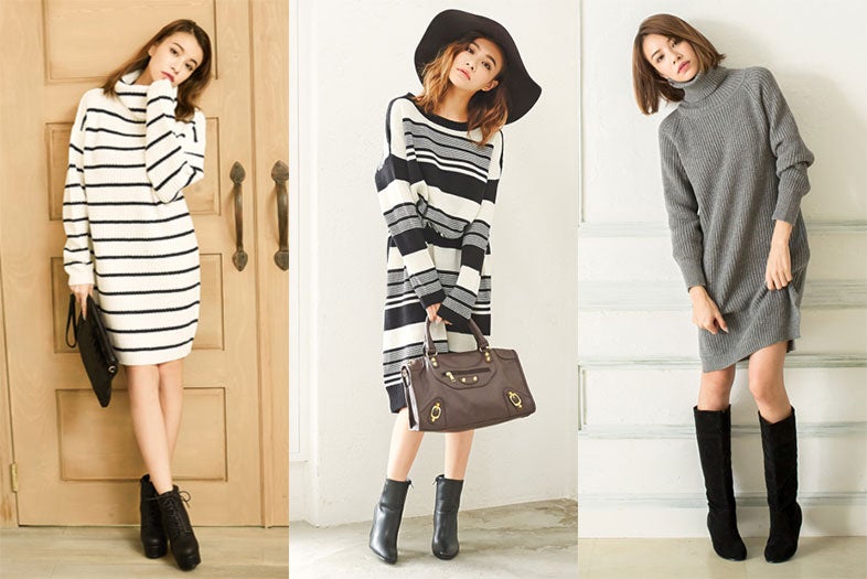 「ゆるっとニットワンピ」で作る秋冬最強モテコーデ