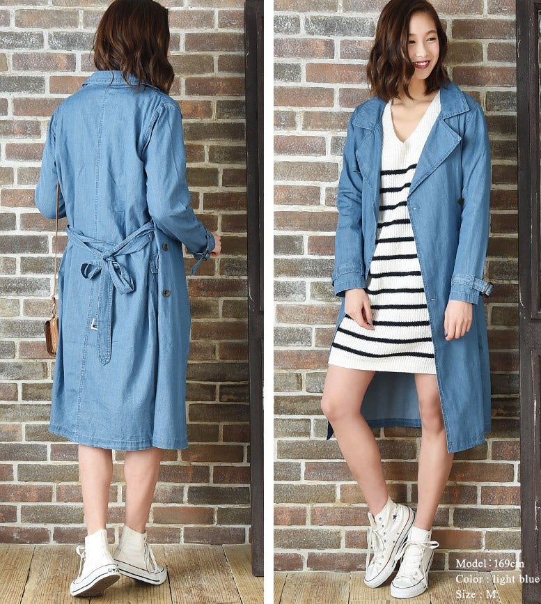 ロング丈デニムトレンチコート「LuzLlena」5,970円（税込）／画像提供：LuzLlena