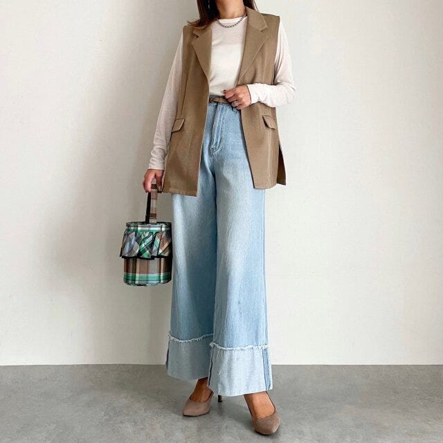 【OKコーデ①】ジレ×デニムでオシャレ度UPコーデ 【OKコーデ①】ジレ×デニムでオシャレ度UPコーデ