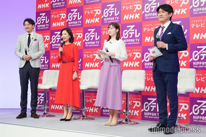 青井実アナウンサー、桑子真帆アナウンサー、岩田絵里奈アナウンサー、藤井貴彦アナウンサー (C)モデルプレス