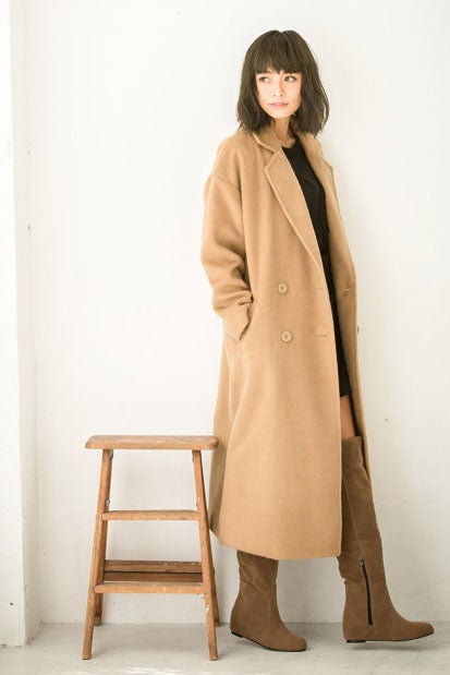 ダブルボタンチェスターコート「Re:EDIT by GALSTAR」6,298円（税込）／画像提供：Re:EDIT by GALSTAR