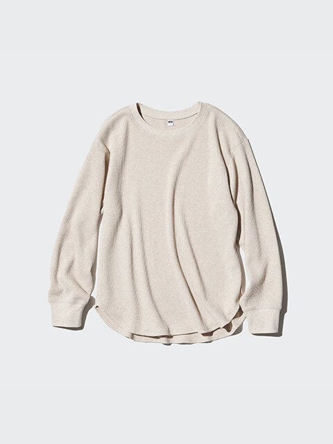 ユニクロ　ワッフルT　NATURAL