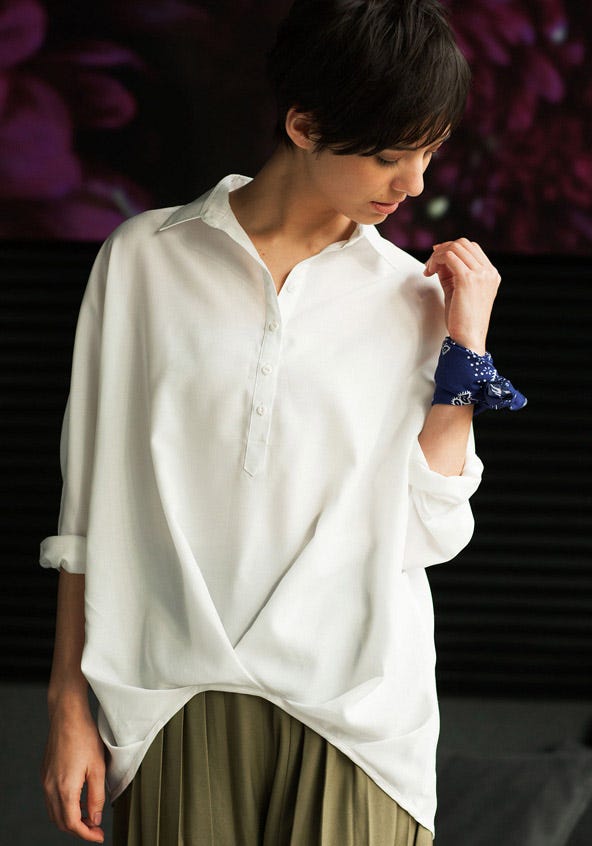 ワッシャー前結びシャツ「STYLEST」2,850円(税込)/画像提供:STYLEST