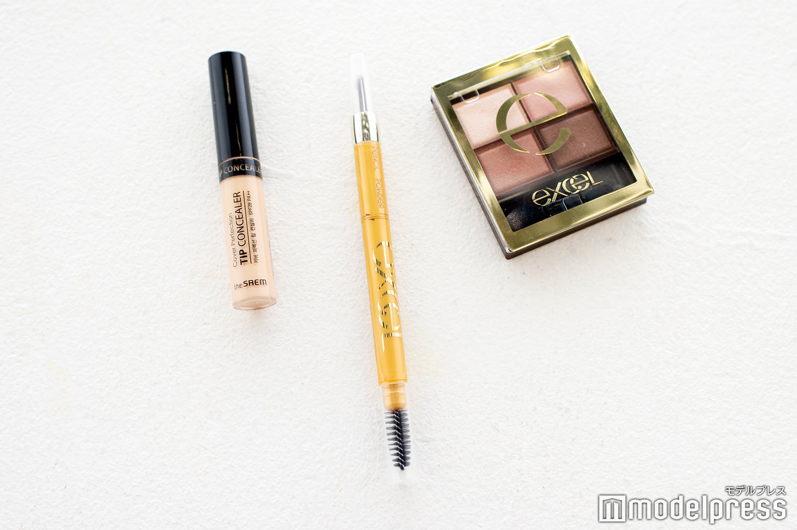 （左から）The SAEMチップコンシーラー、エクセルパウダー＆ペンシルアイブロウＥＸ、エクセルスキニーリッチシャドウ （C）モデルプレス